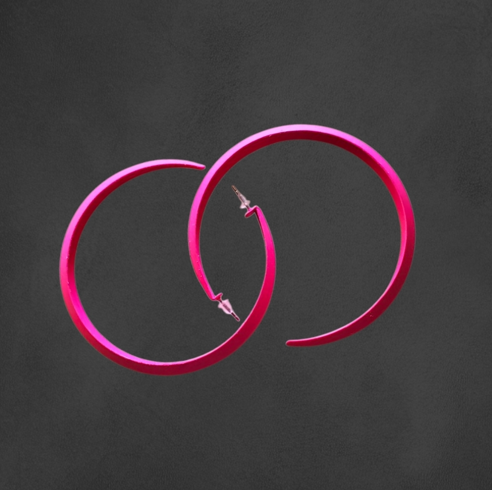 Elegant Pink Hoop Earrings